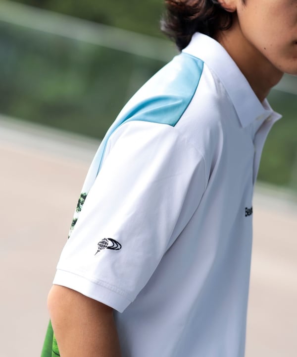 ORANGE LABEL / コースプリント ポロシャツ（吸水速乾・UVカット） Model：H172cm Size：L