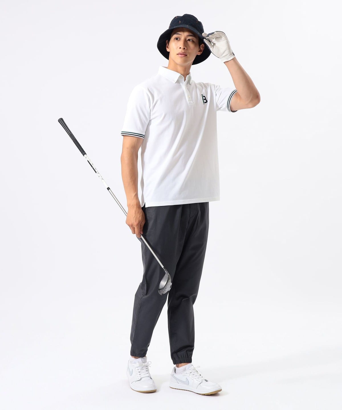BEAMS GOLF（ビームス ゴルフ）B-Teeロゴ刺繍 ボタンダウン ポロシャツ