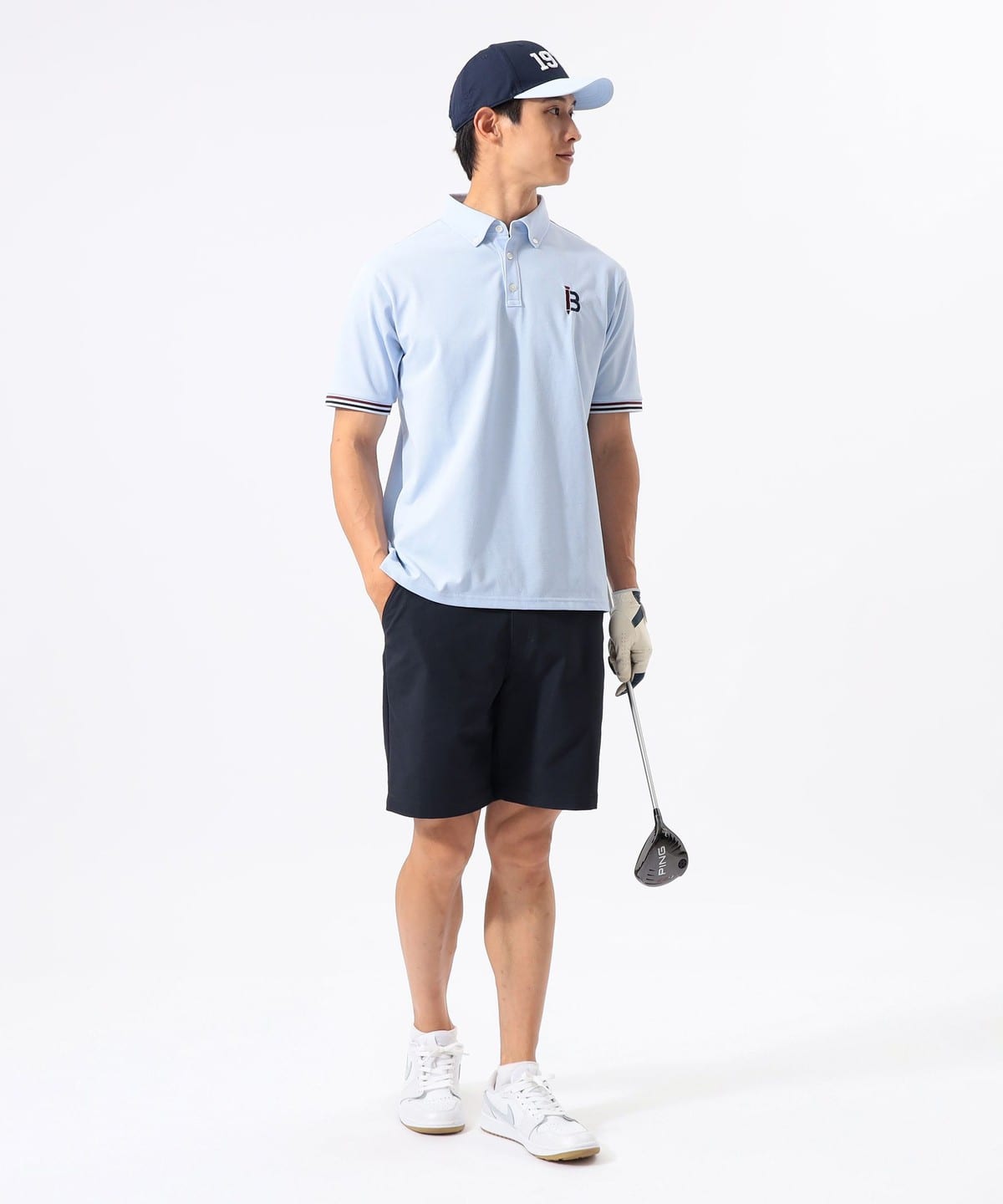 BEAMS GOLF（ビームス ゴルフ）B-Teeロゴ刺繍 ボタンダウン ポロシャツ