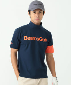 BEAMS GOLF ORANGE LABEL / 切り替え 半袖 モックタートルネック シャツ