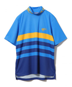 BEAMS GOLF ORANGE LABEL / ショートスリーブ ボーダー モックタートルネック シャツ
