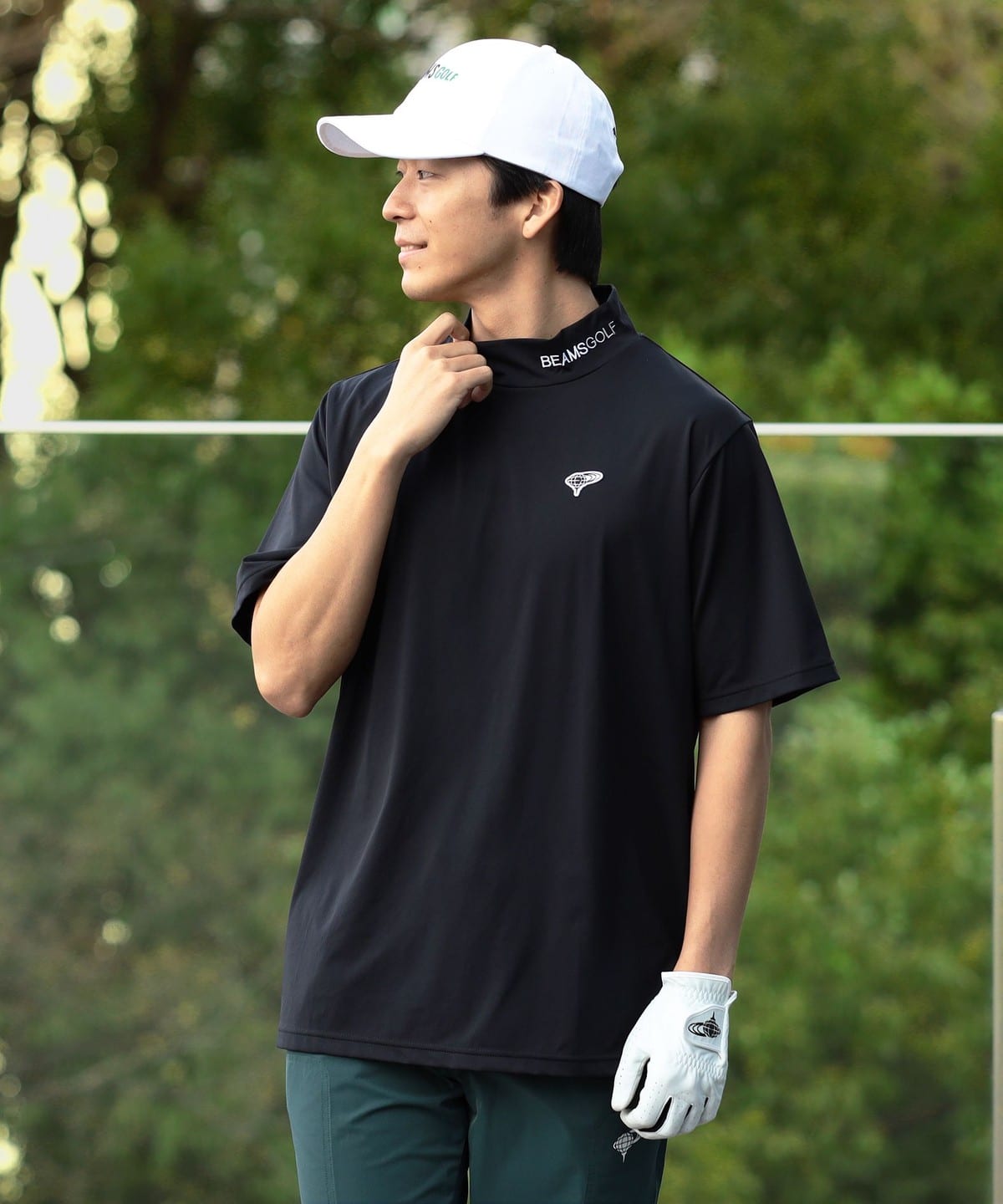 〈MEN〉 ORANGE LABEL / ワンポイント モックネックシャツ Tシャツ・カットソー MEN BLACK M 〈MEN〉 ORANGE LABEL / ワンポイント モックネックシャツ Tシャツ・カットソー MEN BLACK M