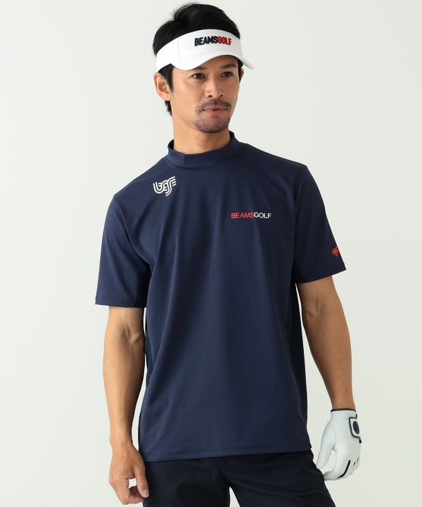 人気商品の BEAMS GOLF ビームスゴルフモックネックシャツ ネイビー 