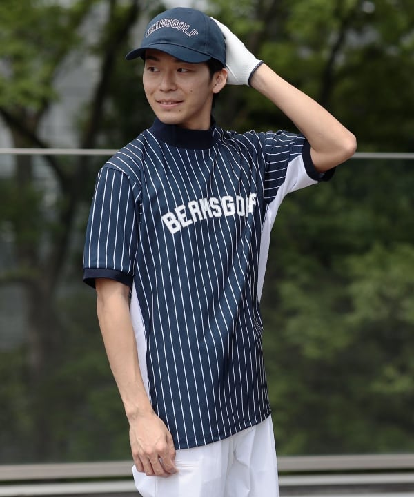 BEAMS GOLF（ビームス ゴルフ）〈MEN〉 ORANGE LABEL / ストライプ モックネックシャツ（Tシャツ・カットソー  カットソー）通販｜BEAMS