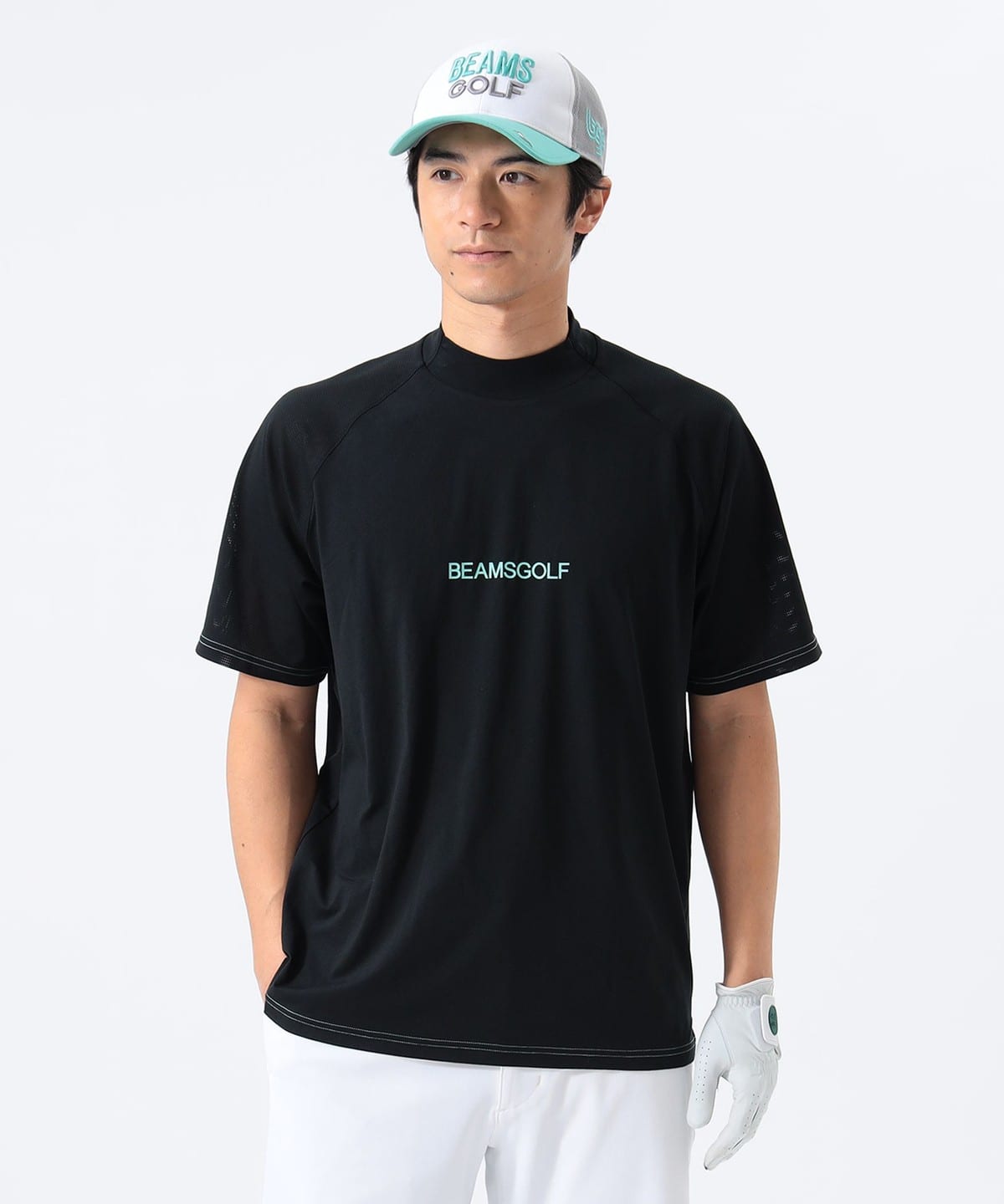 ORANGE LABEL / ラグラン切り替え モックネックシャツ Tシャツ・カットソー MEN BLACK S ORANGE LABEL / ラグラン切り替え モックネックシャツ Tシャツ・カットソー MEN BLACK S