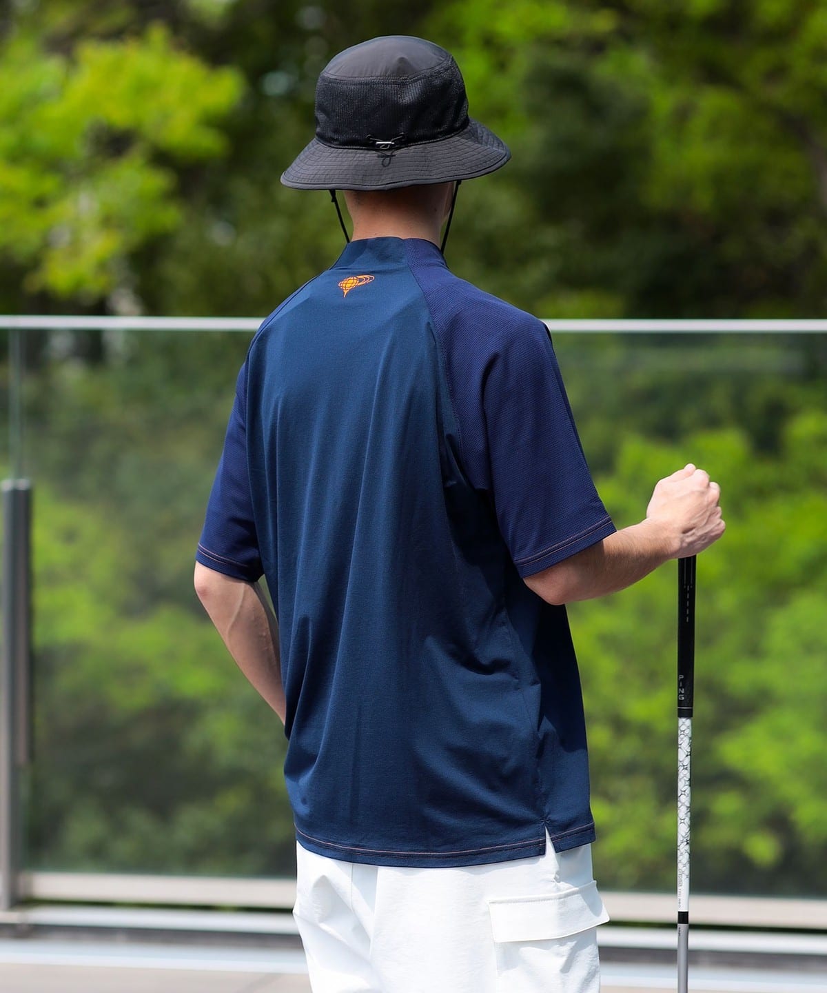 BEAMS GOLF ビームスゴルフ ラグラン切り替え モックネックシャツ BEAMS GOLF tシャツ ORANGE LABEL / ラグラン切り替え モック