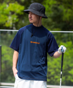 ORANGE LABEL / ラグラン切り替え モックネックシャツ
