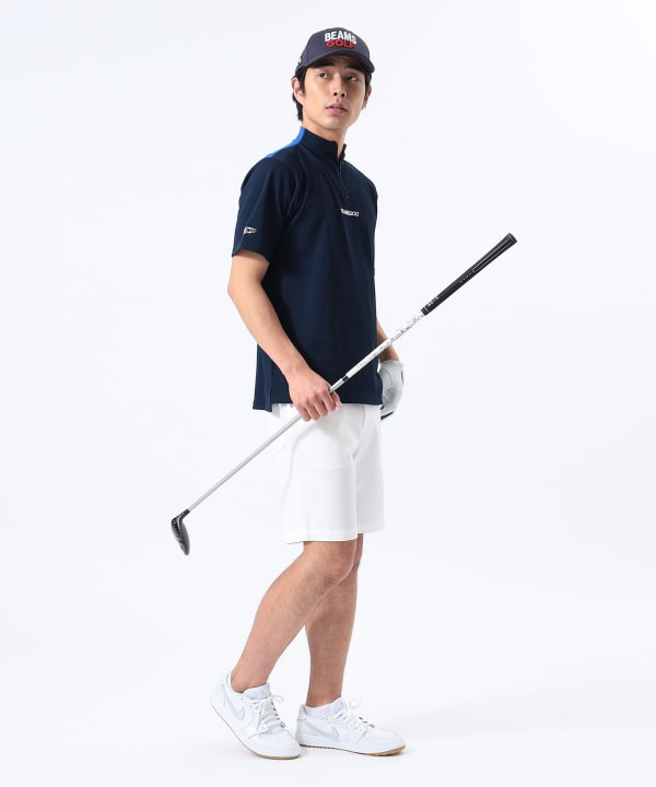 BEAMS GOLF｜ORANGE LABEL / タテロゴ ハーフジップ ポロシャツ
