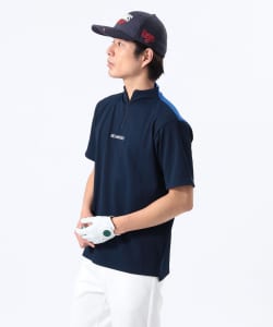 ORANGE LABEL / 切り替え ハーフジップ モックネックシャツ