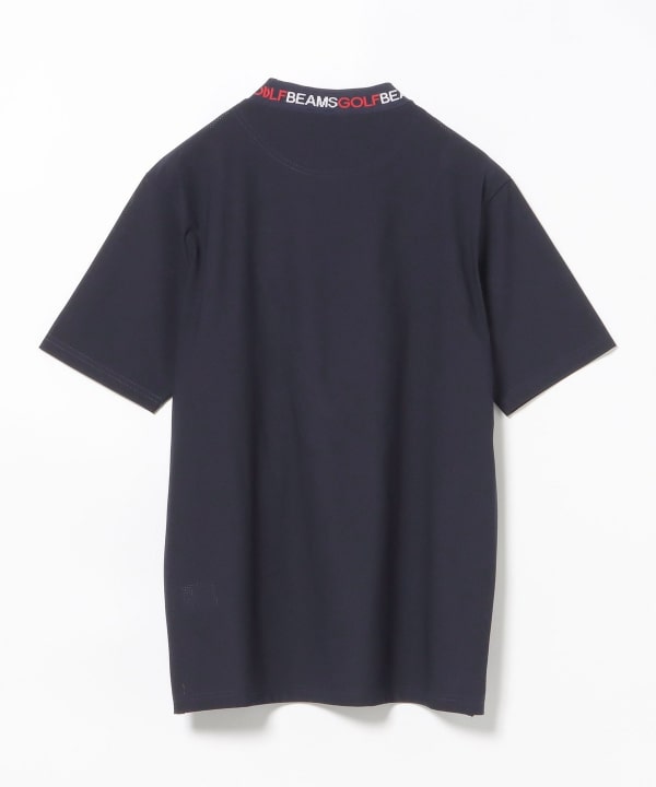 BEAMS GOLF ビームスゴルフ モックネック半袖Tシャツ ワッペン