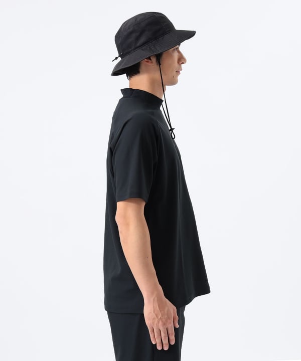 beams golf × magic number　モックネックシャツ　黒 BEAMS GOLF（ビームス ゴルフ）ORANGE LABEL / 切替メッシュ