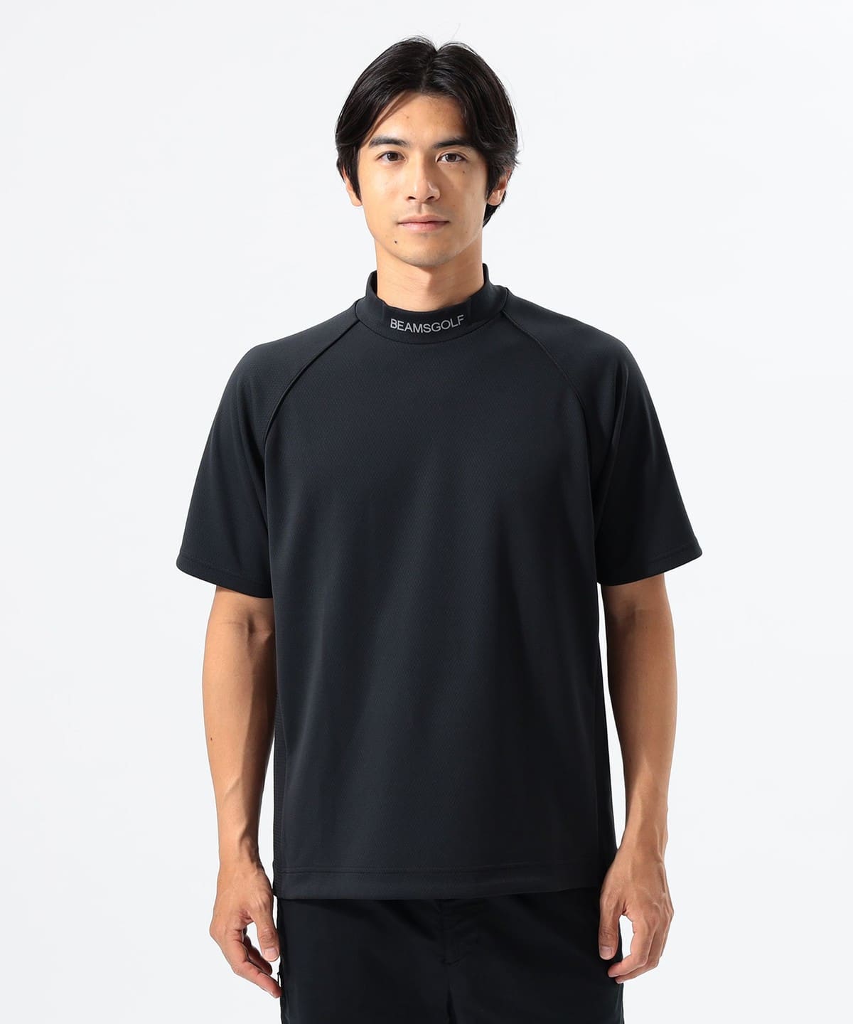 BEAMS GOLF ビームスゴルフ 半袖ポロシャツ 総柄 ネイビー系