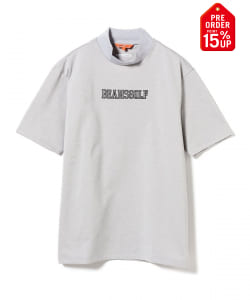 【+15%ポイントUP】ORANGE LABEL / リブ襟 ロゴ刺繍 モックネックシャツ【DRY・UV・STRETCH】