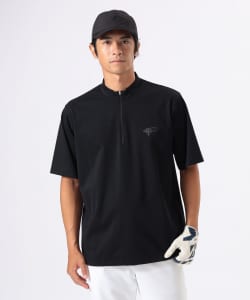 【+15%ポイントUP】ORANGE LABEL / ハーフジップ 裾ドローコード モックネックシャツ【STRETCH】