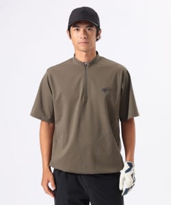 【+15%ポイントUP】ORANGE LABEL / ハーフジップ 裾ドローコード モックネックシャツ【STRETCH】