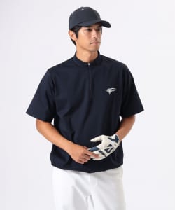 【+15%ポイントUP】ORANGE LABEL / ハーフジップ 裾ドローコード モックネックシャツ【STRETCH】