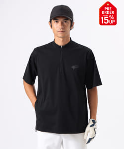 【+15%ポイントUP】ORANGE LABEL / ハーフジップ 裾ドローコード モックネックシャツ【STRETCH】
