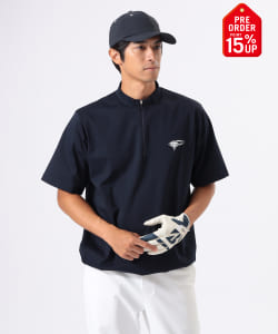 【+15%ポイントUP】ORANGE LABEL / ハーフジップ 裾ドローコード モックネックシャツ【STRETCH】
