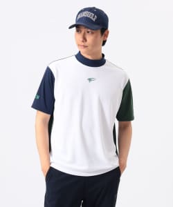 ORANGE LABEL / クレイジーパターン モックネックシャツ（吸水速乾・UVカット）