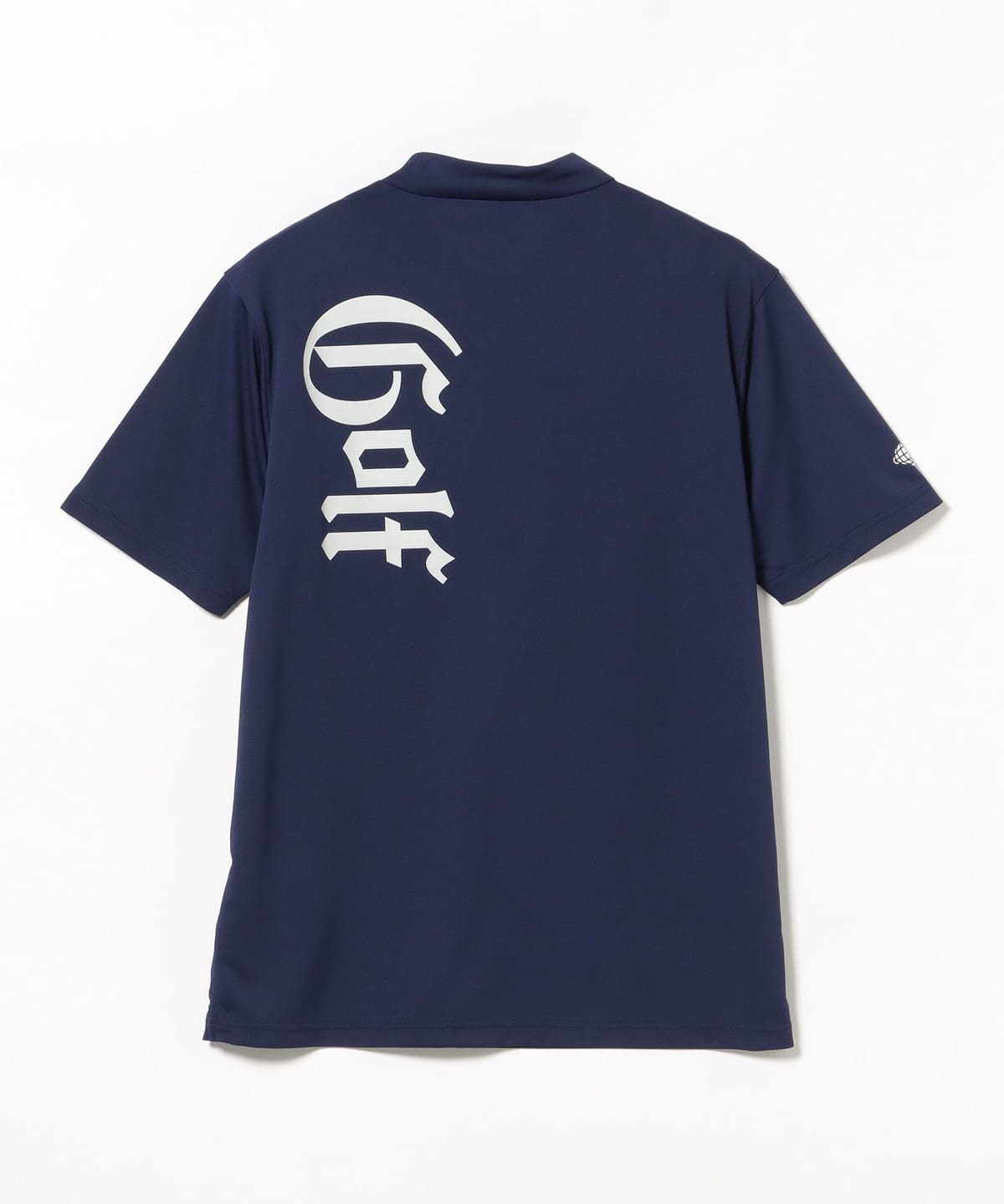美品 ビームスゴルフ 近年 半袖モックネックシャツ XL ネイビー 速乾 ロゴ BEAMS GOLF（ビームス ゴルフ）ORANGE LABEL / バックプリント ロゴ