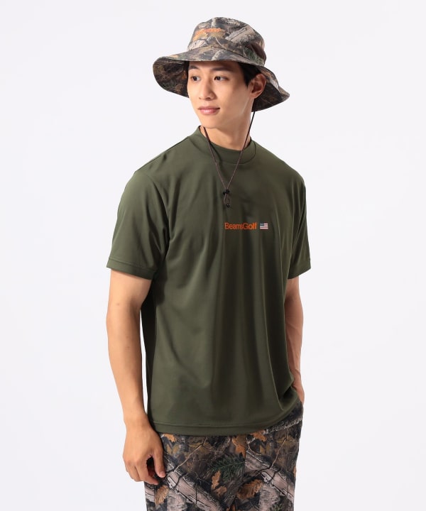ORANGE LABEL / フロントロゴ モックネックシャツ（吸水速乾・UVカット） Model : H:185 B:93 W:72 H:92  Size：L