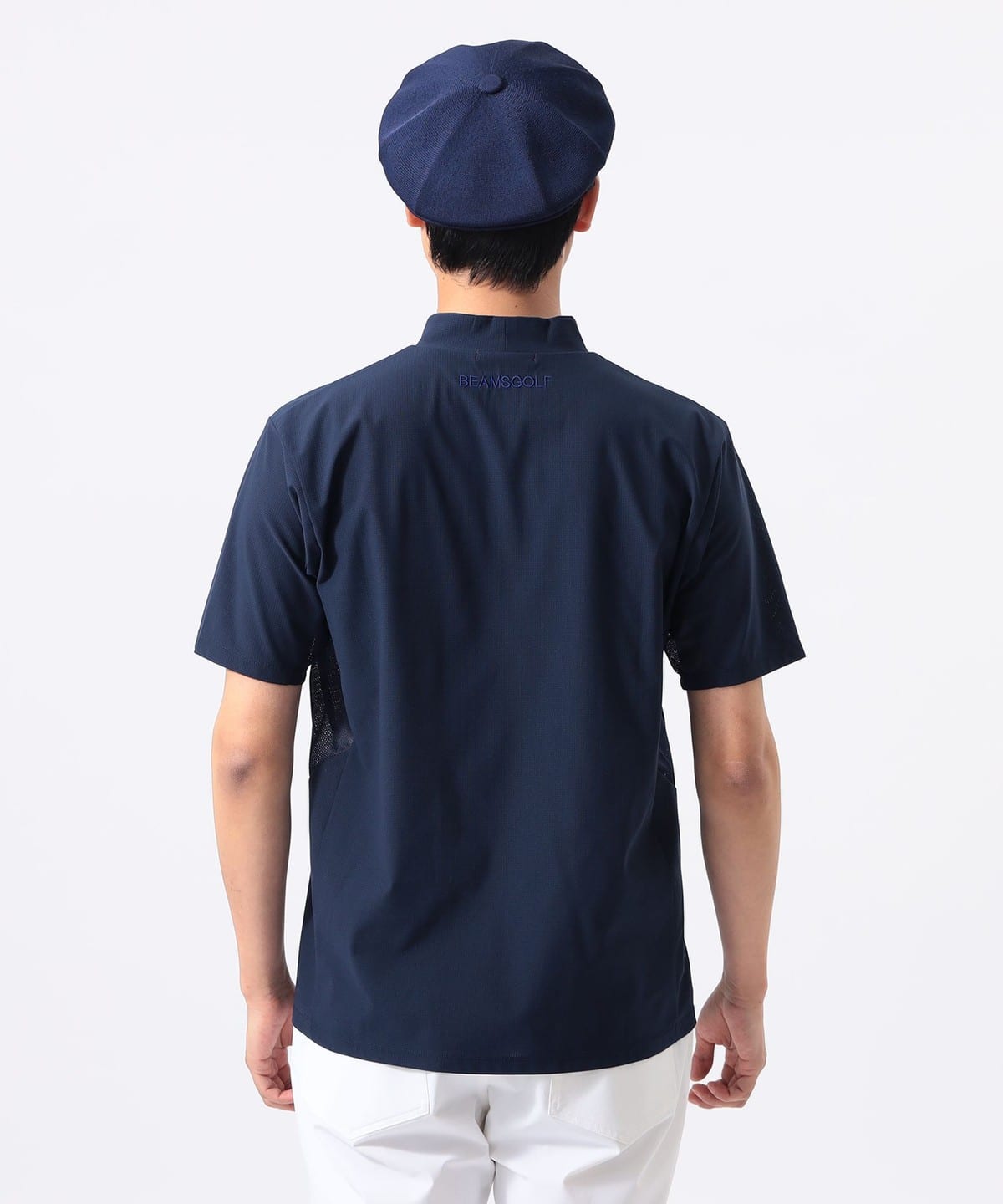 【極美品】BEAMS GOLF モックネックシャツ ネイビー Mサイズ BEAMS GOLF（ビームス ゴルフ）ORANGE LABEL / フレックスドライ