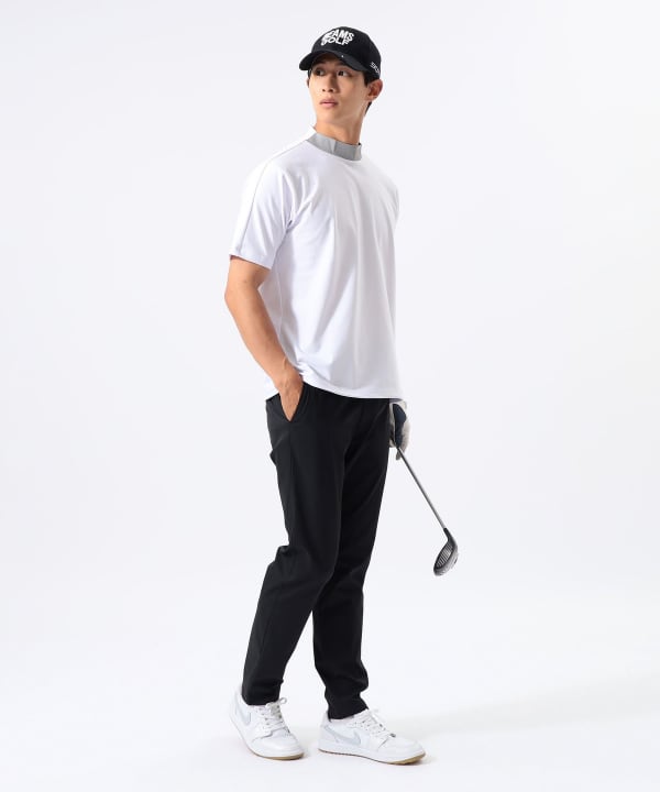 メッシュパネル モックネック シャツ Model : H:185 B:93 W:72 H:92  Size：L