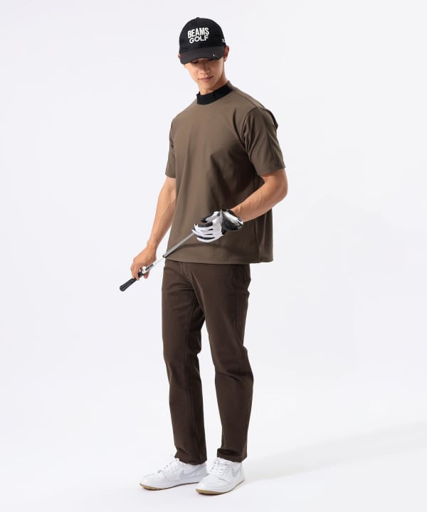メッシュパネル モックネック シャツ Model : H:185 B:93 W:72 H:92  Size：L