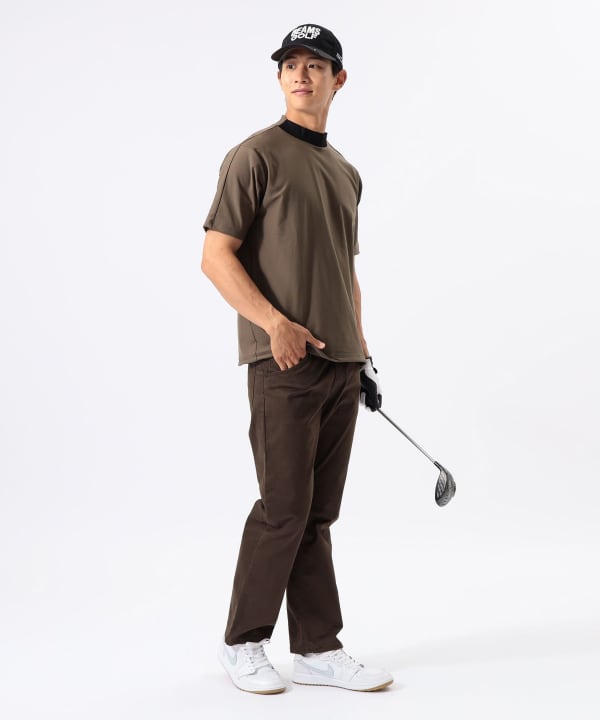 メッシュパネル モックネック シャツ Model : H:185 B:93 W:72 H:92  Size：L