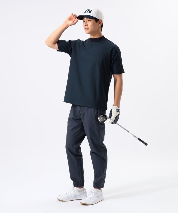 メッシュパネル モックネック シャツ Model : H:185 B:93 W:72 H:92  Size：L