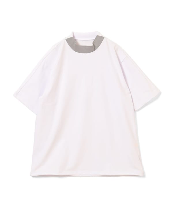 メッシュパネル モックネック シャツ