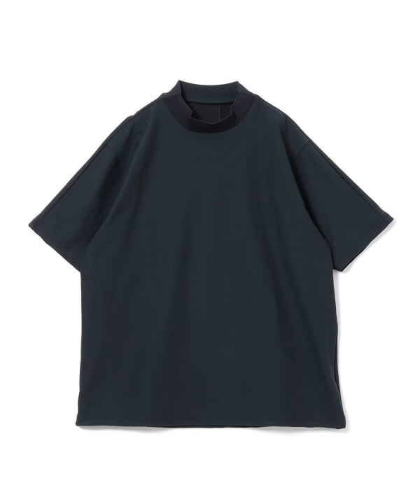 メッシュパネル モックネック シャツ
