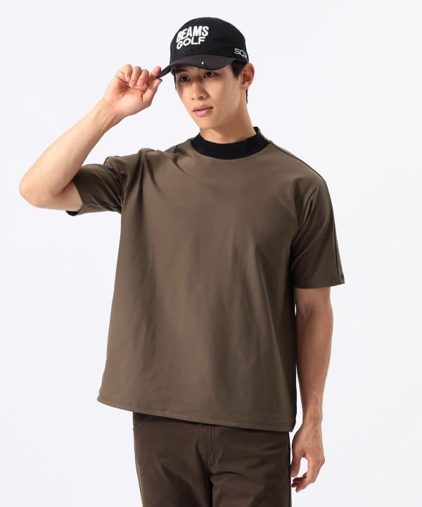 メッシュパネル モックネック シャツ Model : H:185 B:93 W:72 H:92  Size：L