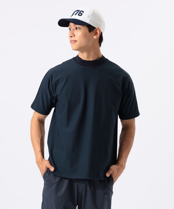 メッシュパネル モックネック シャツ Model : H:185 B:93 W:72 H:92  Size：L