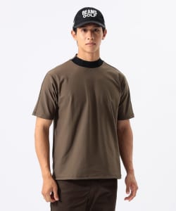 メッシュパネル モックネック シャツ
