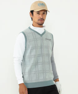 BEAMS GOLF ORANGE LABEL / 裏使い チェック ニットベスト