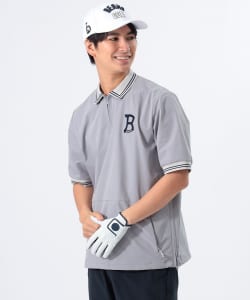 BEAMS GOLF ORANGE LABEL / 男裝 半拉鍊 彈性 短袖 上衣