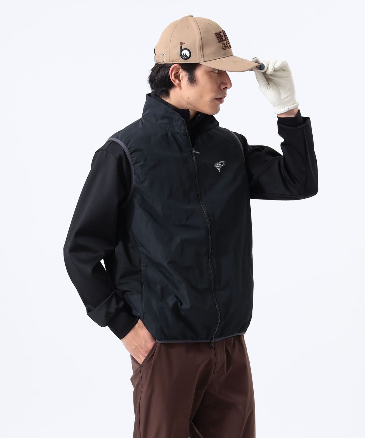 ORANGE LABEL / メモリーウェザー フルジップ ベスト トップス MEN BLACK S ORANGE LABEL / メモリーウェザー フルジップ ベスト トップス MEN BLACK S