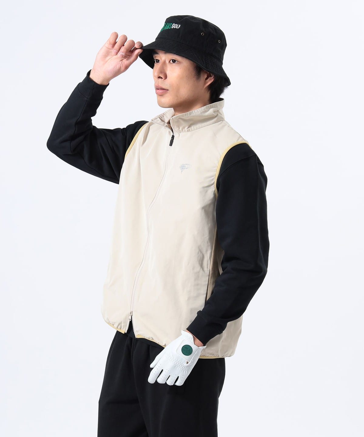 ORANGE LABEL / メモリーウェザー フルジップ ベスト トップス MEN BEIGE M ORANGE LABEL / メモリーウェザー フルジップ ベスト トップス MEN BEIGE M