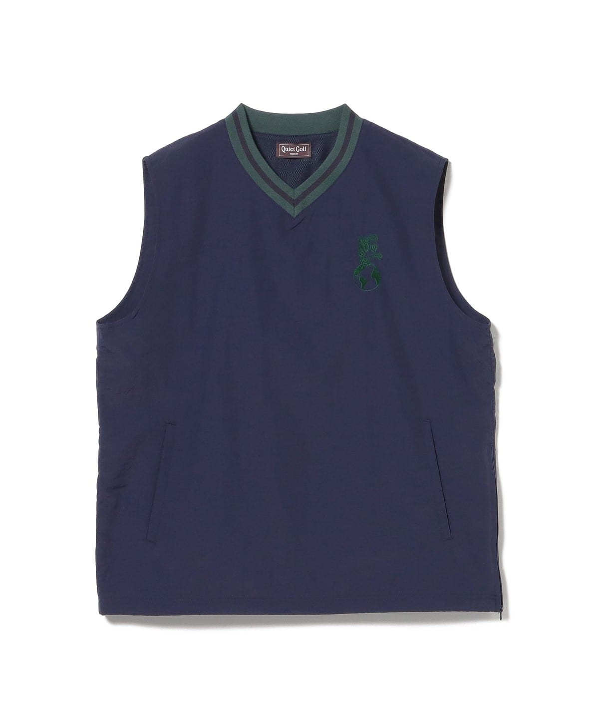 匿名発送　美品　ビームスゴルフ　ロゴベスト　グレー　サイズM BEAMS GOLF（ビームス ゴルフ）【別注】QUIET GOLF / OWL＆EARTH