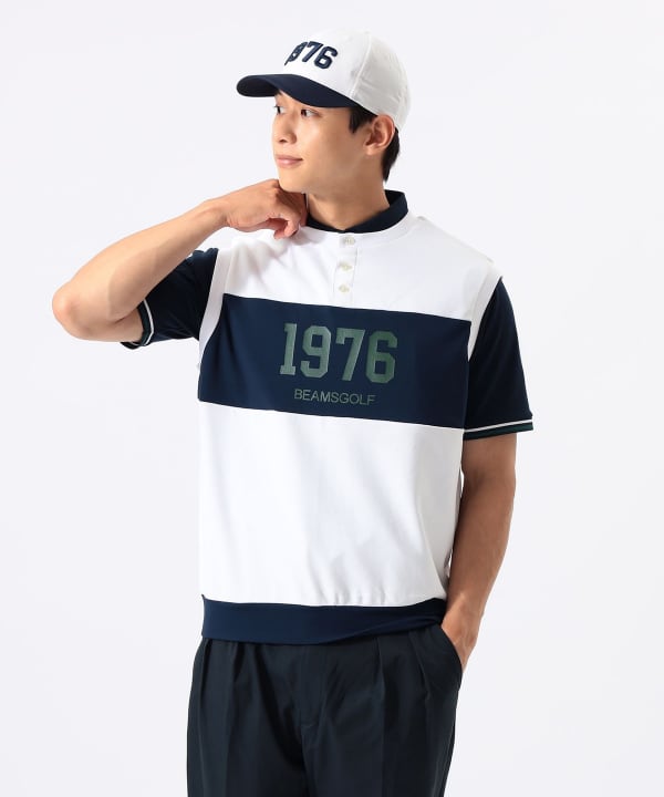 ORANGE LABEL / 1976 グラフィック ダンボールベスト（吸水速乾・UVカット） Model : H:185 B:93 W:72 H:92  Size：L