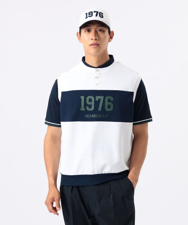 ORANGE LABEL / 1976 グラフィック ダンボールベスト（吸水速乾・UVカット） Model : H:185 B:93 W:72 H:92  Size：L