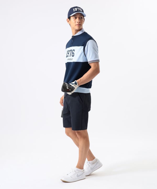 ORANGE LABEL / 1976 グラフィック ダンボールベスト（吸水速乾・UVカット） Model : H:185 B:93 W:72 H:92  Size：L