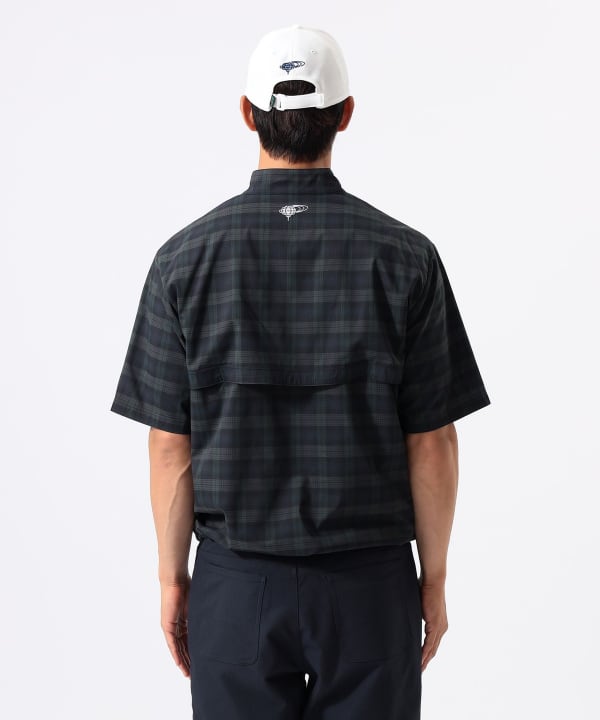 ORANGE LABEL / スタンドカラーハーフジップ 半袖プルオーバー Model : H:185 B:93 W:72 H:92  Size：L