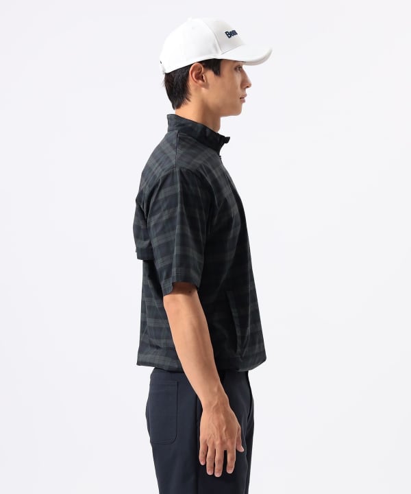 ORANGE LABEL / スタンドカラーハーフジップ 半袖プルオーバー Model : H:185 B:93 W:72 H:92  Size：L