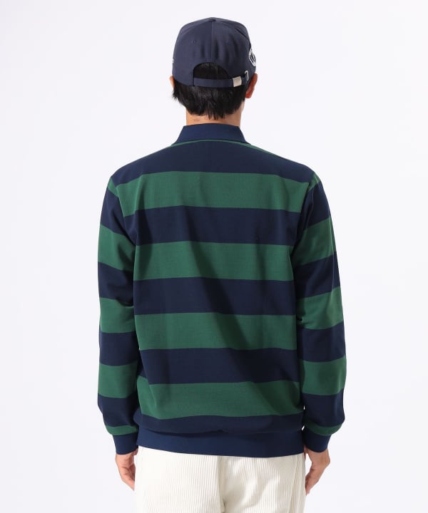 LACOSTE×BEAMS GOLF ボーダーポロシャツ ネイビー USS/M BEAMS GOLF（ビームス ゴルフ）〈MEN〉【別注】LACOSTE