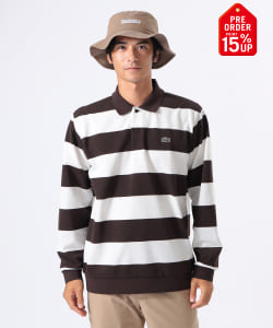 【+15%ポイントUP】〈MEN〉【別注】LACOSTE / ボーダー ロングスリーブ ポロシャツ