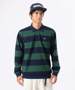 【+15%ポイントUP】〈MEN〉【別注】LACOSTE / ボーダー ロングスリーブ ポロシャツ