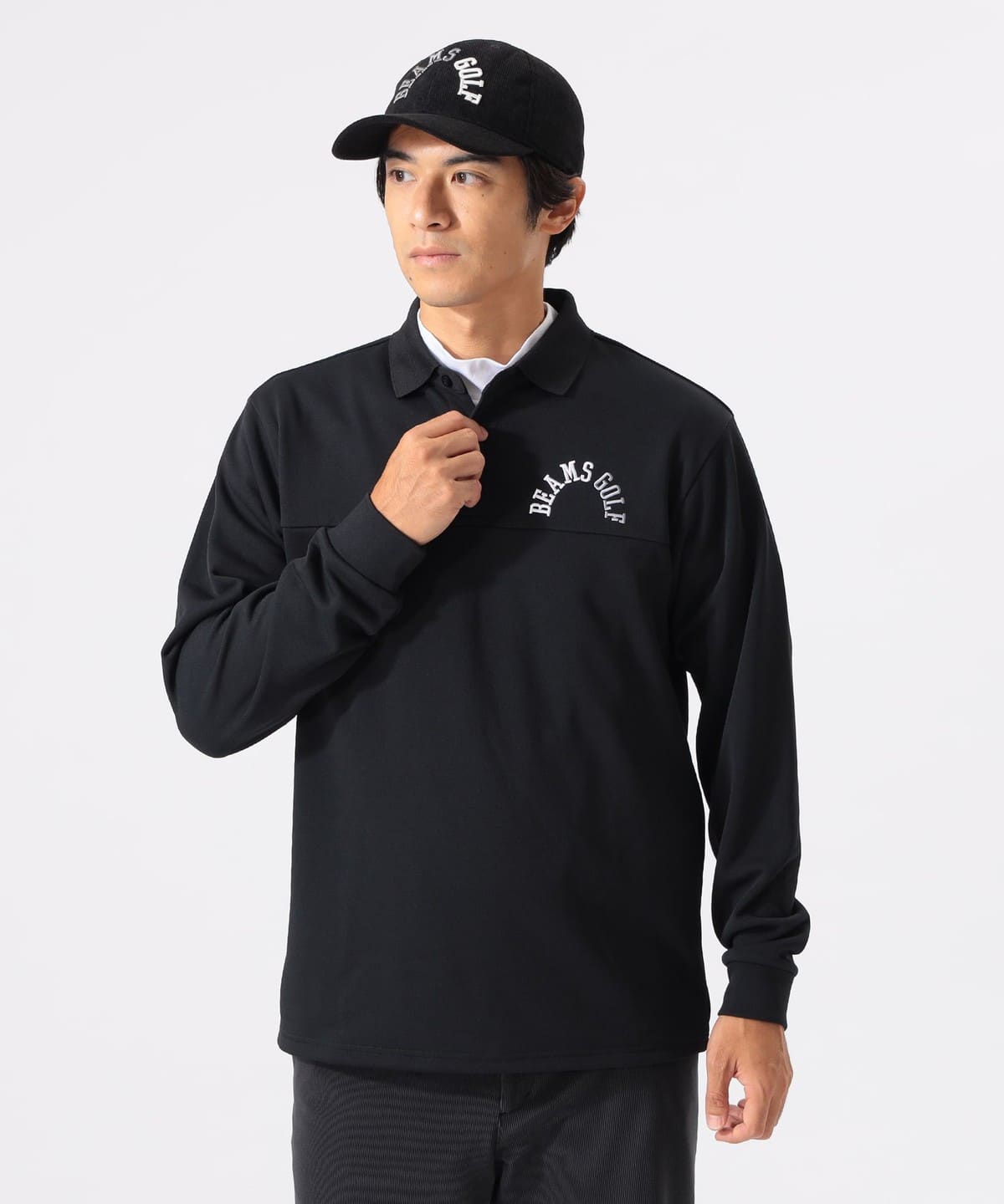 BEAMSGOLF ビームスゴルフ 長袖ロゴ入りトレーナー 白 黒 ゴルフ 趣味 reonard_1-240001215438