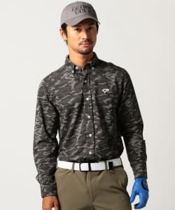 BEAMS GOLF ORANGE LABEL / ジャカード 迷彩 ボタンダウン ポロシャツ